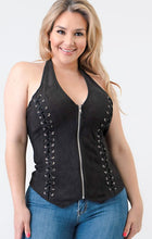 Load image into Gallery viewer, Black Suede Halter