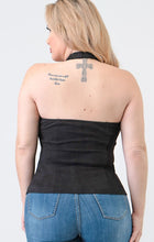 Load image into Gallery viewer, Black Suede Halter