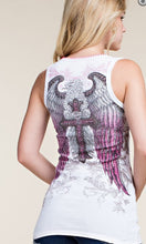 Load image into Gallery viewer, Cross and Wing Tank Top -White