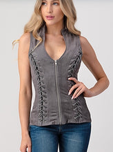Load image into Gallery viewer, Gray Suede Braided  Vest