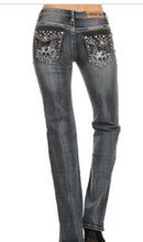 Load image into Gallery viewer, Rockin' Rhinestone Skull Jeans