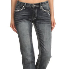 Load image into Gallery viewer, Rockin' Rhinestone Skull Jeans