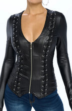 Load image into Gallery viewer, Black Wet Look Jacket