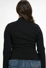 Load image into Gallery viewer, Black Lace Up Front Long-sleeved Jacket - S thru 3xl