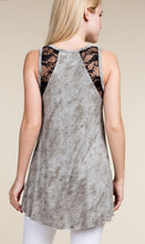 Load image into Gallery viewer, Motorcycle Tank Top with Stone and Lace Detail Plus Sizes