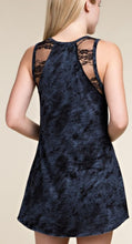 Load image into Gallery viewer, Blue Motorcycle Tank Top with Stone and Lace Detail Plus Sizes