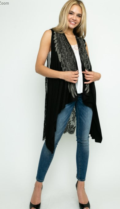 New Angel Wing Lace Long Vest