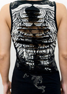 Peek-a-Boo Lace Angel Tank - Black