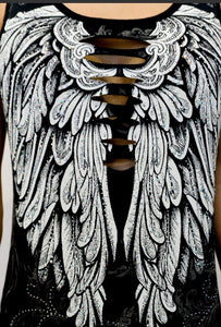 Peek-a-Boo Lace Angel Tank - Black