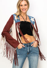 Load image into Gallery viewer, Star Fringe Suede Jacket
