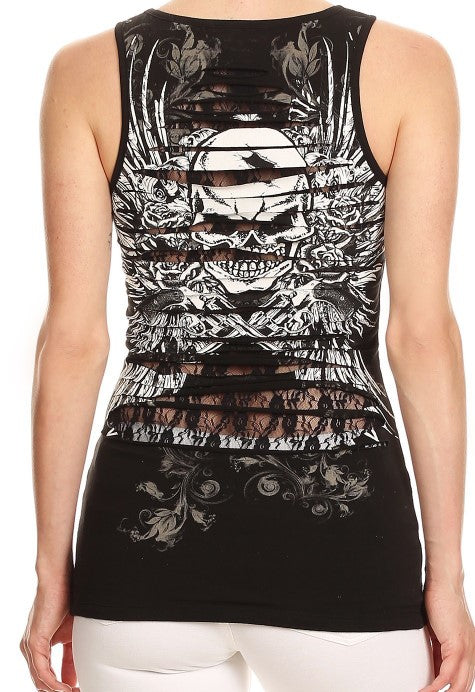 Skull Tank with lace back