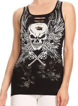 Load image into Gallery viewer, Skull Tank with lace back