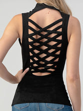 Load image into Gallery viewer, Sleek Black Suede Braided  Vest