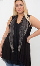 Load image into Gallery viewer, Angel Wing Lace Vest - Sizes S - 3x