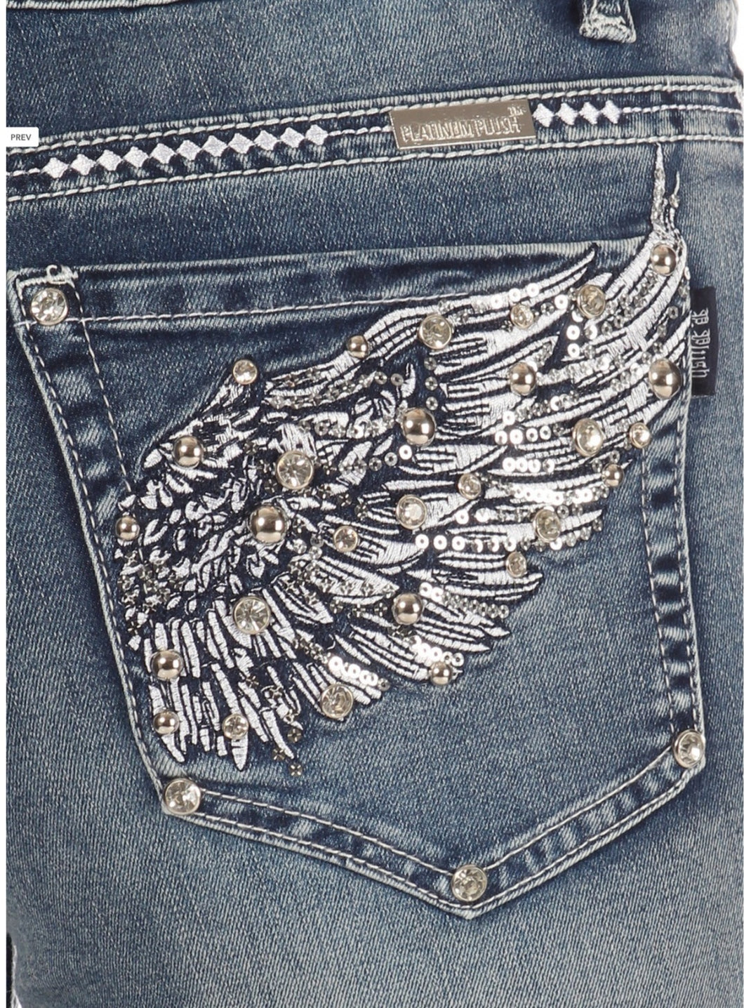 NEW Angel Wing Rhinestone Jeans