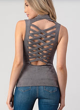 Load image into Gallery viewer, Gray Suede Braided  Vest
