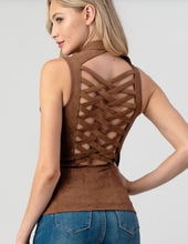Load image into Gallery viewer, Brown Suede Braided  Vest