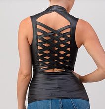 Load image into Gallery viewer, NEW Black  Braided  Vest Wet Look