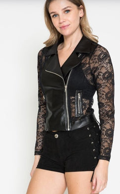 Black Lace Long-sleeved Jacket - S thru 3xl