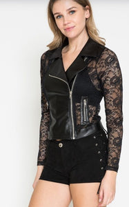 Black Lace Long-sleeved Jacket - S thru 3xl