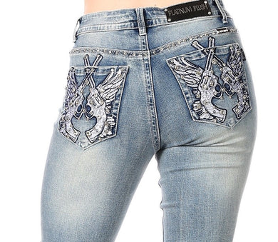 New Guns Rhinestone Jeans