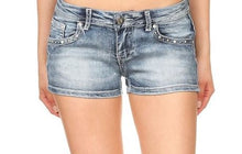 Load image into Gallery viewer, Motorcycle Rhinestone Shorts