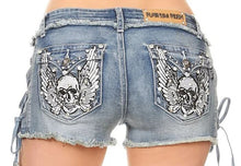 Load image into Gallery viewer, Skull Lace Rhinestone Shorts