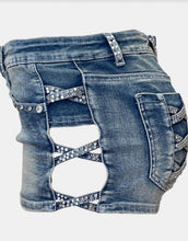 Load image into Gallery viewer, Open Side Rhinestone Shorts