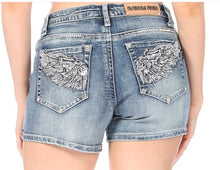 Load image into Gallery viewer, New  Wing Rhinestone Shorts Longer Length