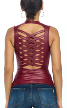 Load image into Gallery viewer, Burgundy Braided  Vest Wet Look