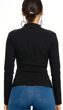 Load image into Gallery viewer, Black Lace Up Front Long-sleeved Jacket - S thru 3xl