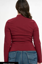 Load image into Gallery viewer, Burgundy Lace Up Front Long-sleeved Jacket - S thru 3xl