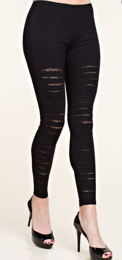 Ripped Lace Leggings