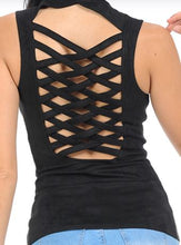 Load image into Gallery viewer, Black Suede Braided  Vest