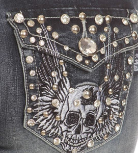 Rockin' Rhinestone Skull Jeans