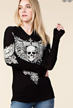 Load image into Gallery viewer, Skull Pull Over Shirt with Hood