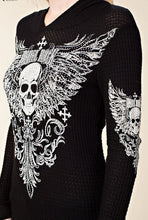 Load image into Gallery viewer, Skull Pull Over Shirt with Hood